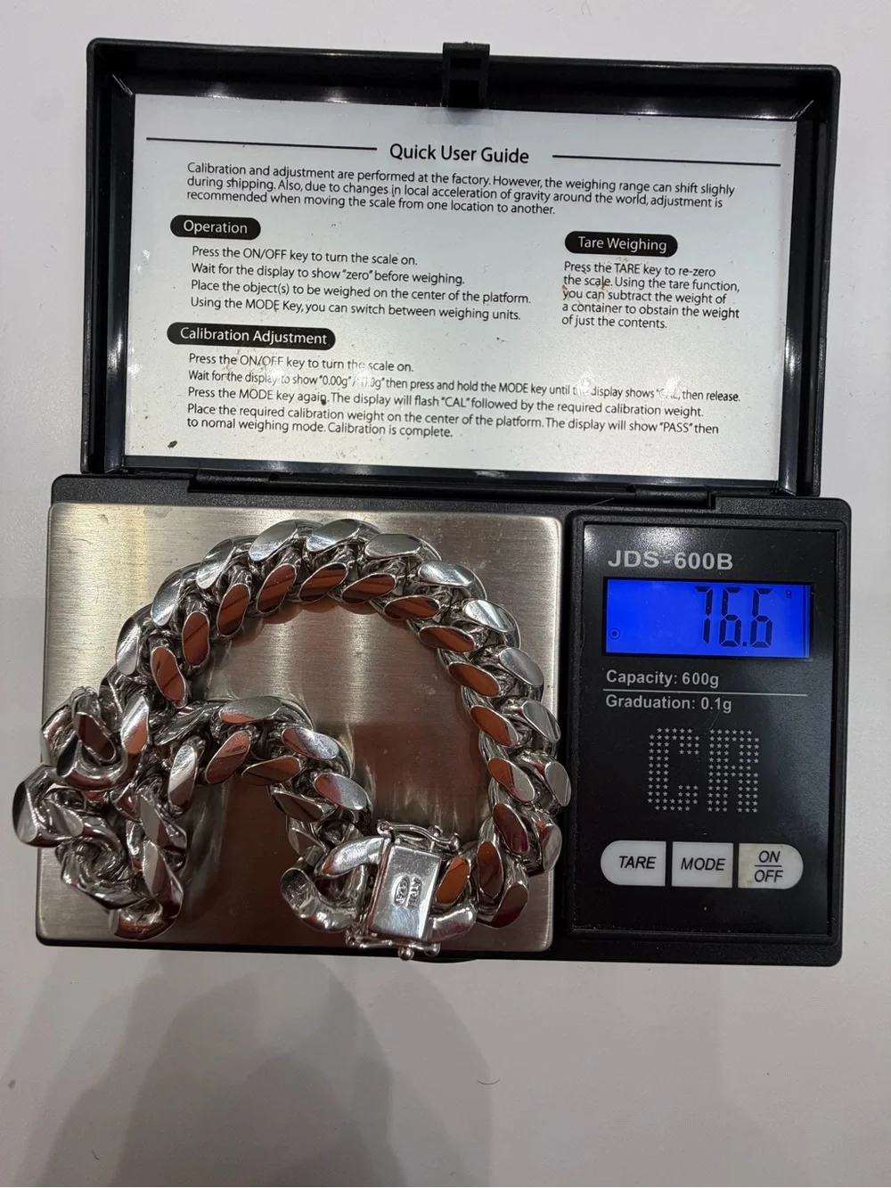 925 Sterling Silver Miami Cuban Link Bracelet 9” Long 12MM Wide 76Grams